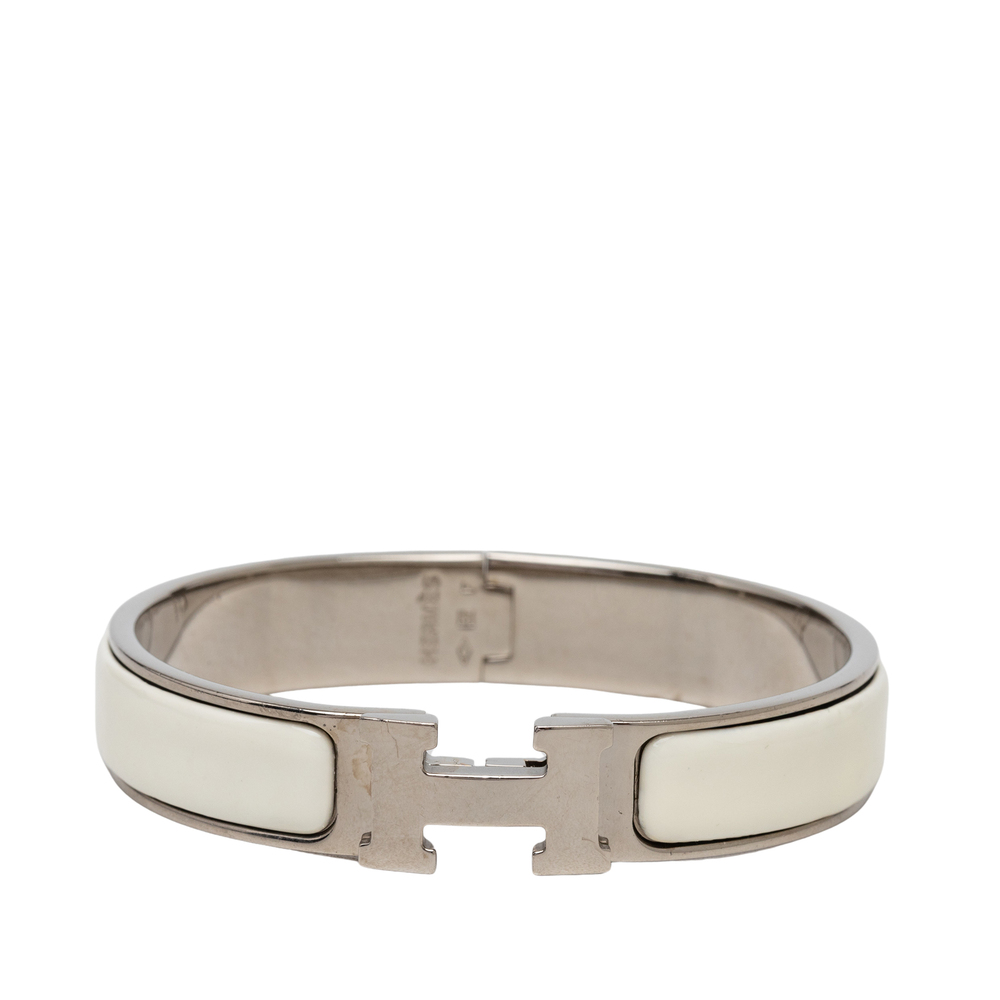Pre-Loved Hermes Narrow Enamel Clic H Bracelet PM